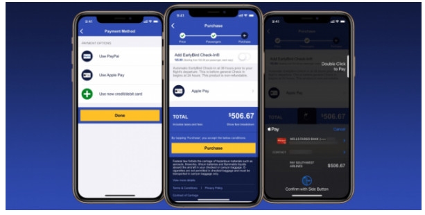 西南航空引入Apple Pay等支付平台购买机上服务