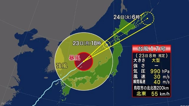 第17号台风影响 日本501个航班被取消