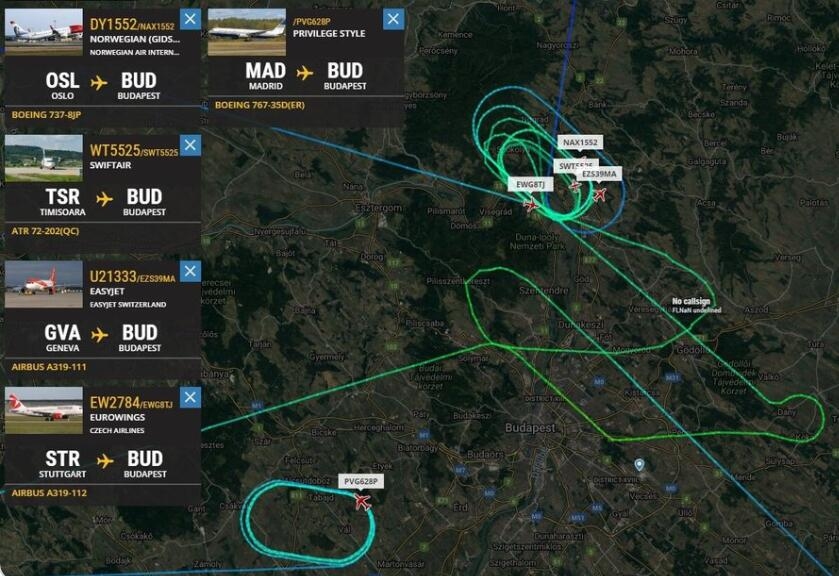 受无人机干扰 布达佩斯机场连续2日暂停航班起降