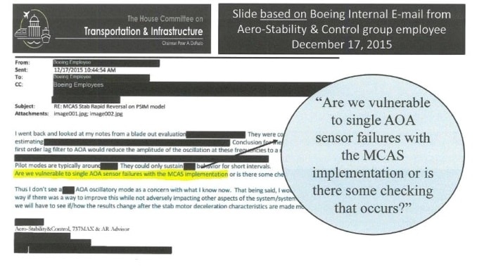 波音听证会：工程师曾警告需要备用系统