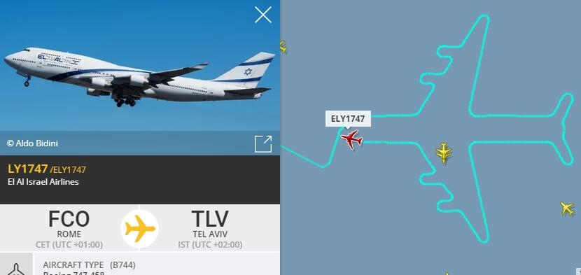 南美国际国际快递-以色列航空最后的747航班：天空中绘制747飞机图案