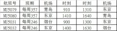 非洲国际空运-东航新开青岛-东京、烟台-东京两条国际航线（附图）