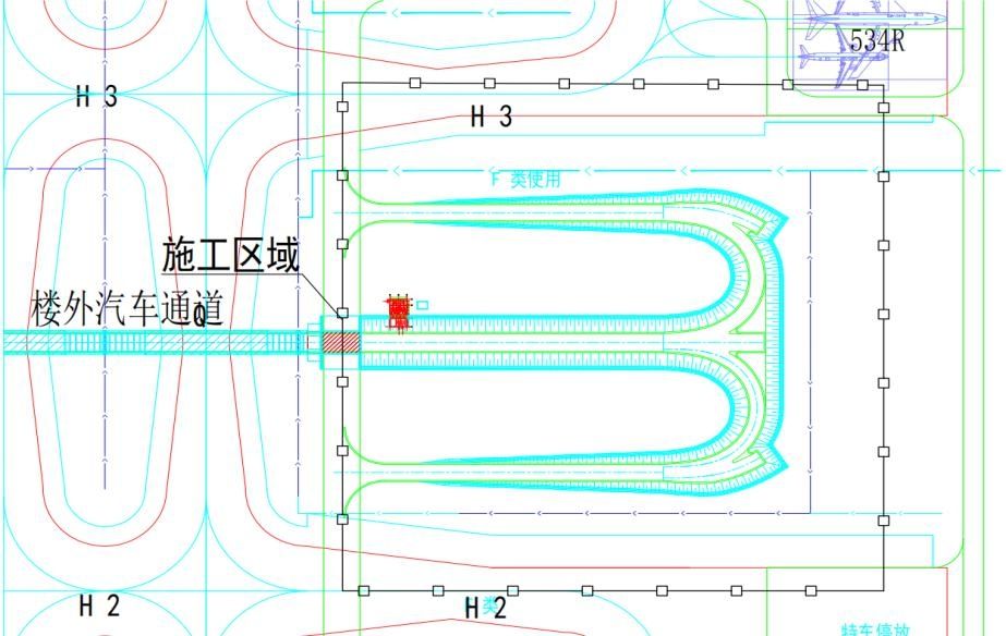 北侧不停航施工范围平面示意图　摄影：昆明长水国际机场