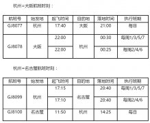 香港国际空运-长龙航空新开杭州=大阪、杭州=名古屋直飞航线（附图）