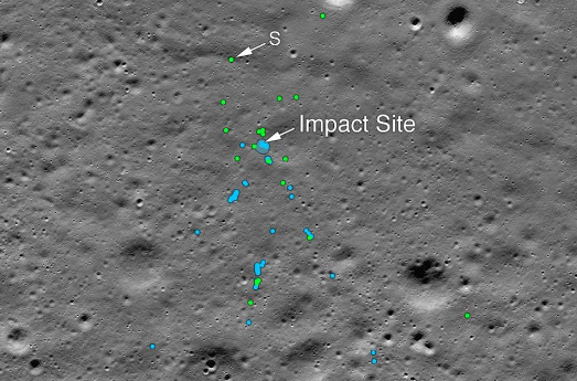 NASA发现印度月球着陆器坠毁地点，碎片清晰可见