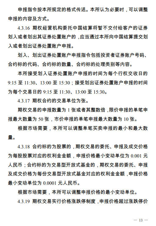 深交所：期权合约标的应满足5大条件