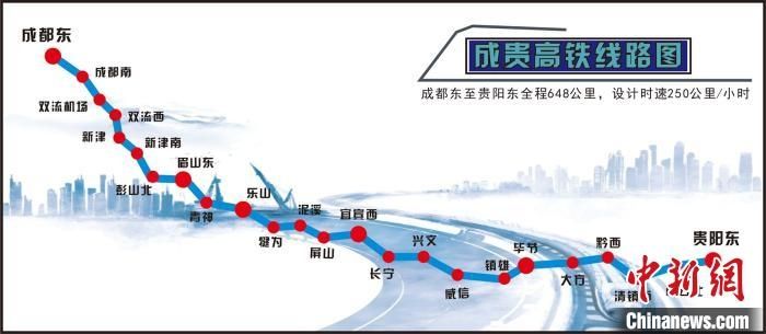 成贵高铁将于16日全线开通 成都到贵阳仅需3小时