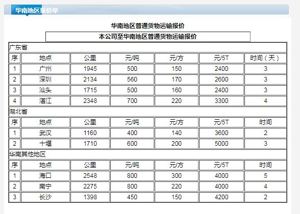 苏州到济南货运公司收费标准