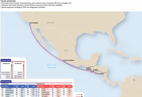 空运价格-美国总统轮船调整WC5航线拉萨罗卡德纳斯挂靠码头