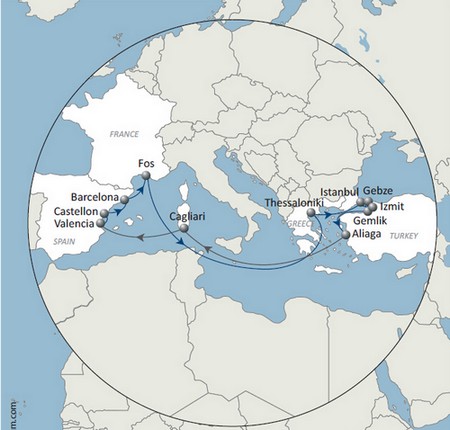 波多黎各-达飞轮船升级地中海东部和西部服务MARMARA EXPRESS航线
