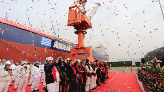 
深圳货运货代公司-舟山中远海运重工新年交付第二艘8.16万载重吨散货船