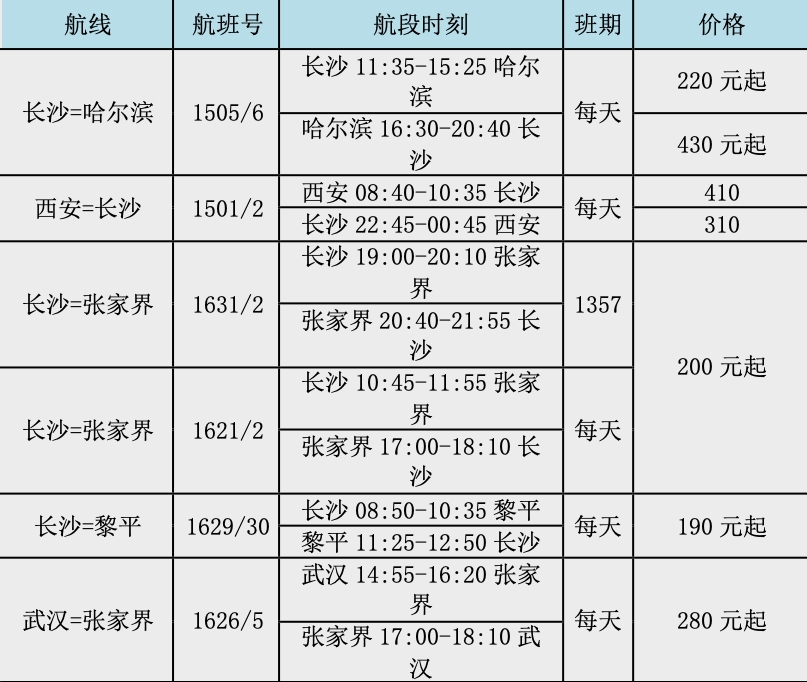 航班号为：JR1567/8
-空运查询